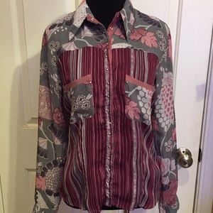 Striped and floral button down